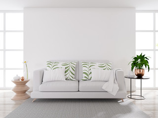 Modern mid century living  room interior concept design,cozy home ,3drender