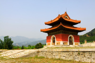 ancient Chinese landscape architecture in the Eastern Tombs of the Qing Dynasty, China.