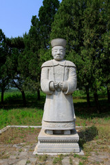 Obraz premium civil official sculpture in the Eastern Tombs of the Qing Dynasty, China.