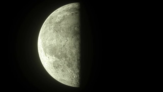 月の満ち欠けCG
