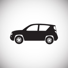 Car icon on white background for graphic and web design, Modern simple vector sign. Internet concept. Trendy symbol for website design web button or mobile app.