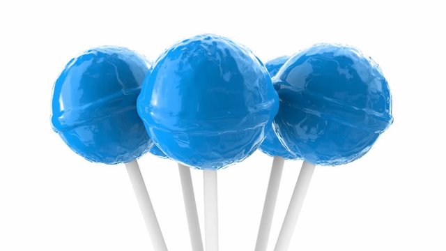 3D looping animation of the light-blue lollipops, alpha matte is included