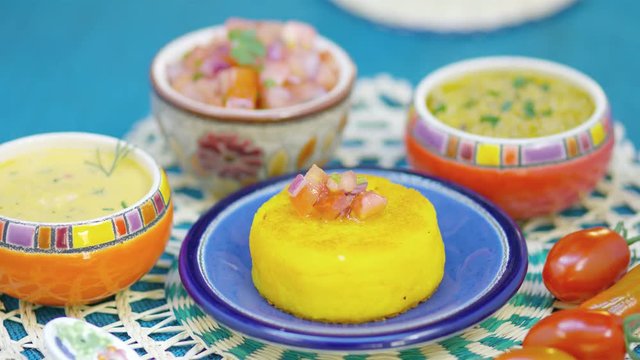Llapingachos or Ecuadorian potatoes snack