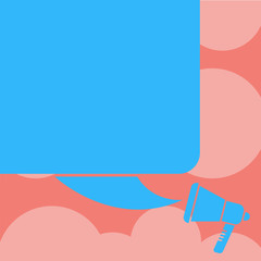 Design business Empty template isolated Minimalist graphic layout template for advertising . Color Silhouette of Blank Square Speech Bubble and Megaphone Vector