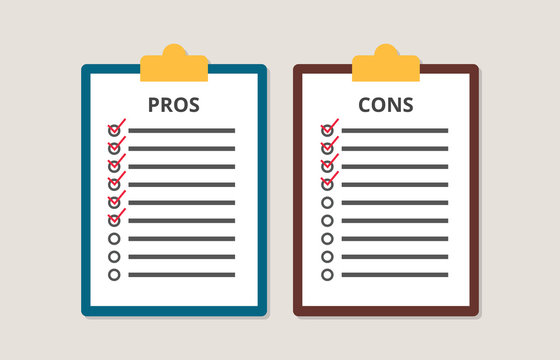 Pros And Cons Versus Compare Choice Checklist In Clipboard Vector