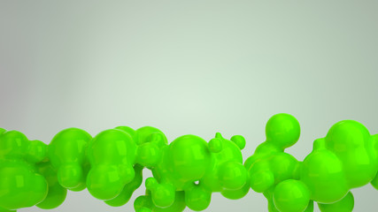 Abstract green bubble from spherecial shapes
