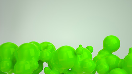 Abstract green bubble from spherecial shapes