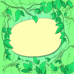 Design business concept Business ad for website promotion banners empty social media ad. Tree Branches Scattered with Leaves Surrounding Blank Color Text Space