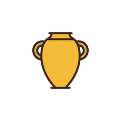 Ancient amphora filled outline icon, line vector sign, linear colorful pictogram isolated on white. Hebrew jug symbol, logo illustration. Pixel perfect vector graphics