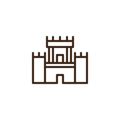 Castle fort filled outline icon, line vector sign, linear colorful pictogram isolated on white. Jewish monument symbol, logo illustration. Pixel perfect vector graphics