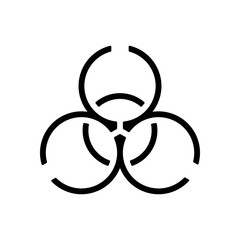 Bio hazard icon. Warning sign about virus or toxic. Linear desig