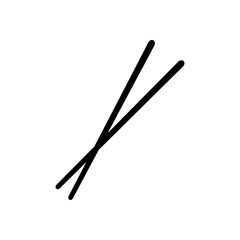 Couple chopsticks. Asian kitchen tools. Black icon on white back