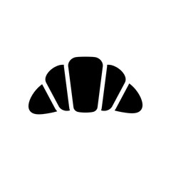 Silhouette of croissant. Icon of food. Black icon on white backg