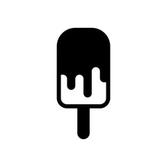 Ice lolly, eskimo on stick with chocolate, ice-cream. Simple ico