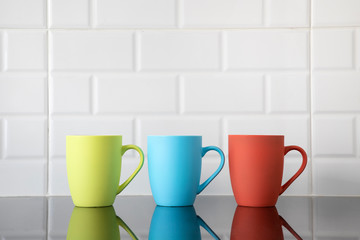 Colorful coffee mugs