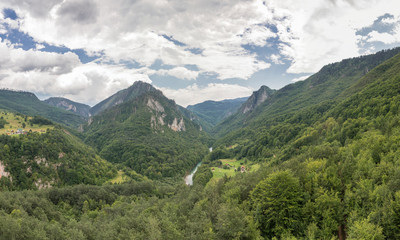 Tara river gorge canyon in Montenegro