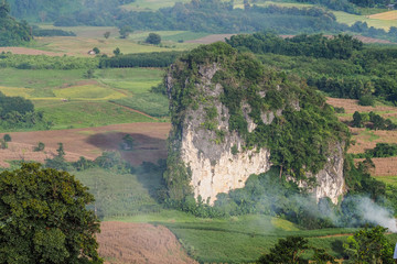 Landscape of Phu Lanka mountain forest park in Phayao province Thailand