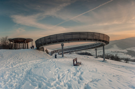 Platforma widokowa w Woli Kroguleckiej ,Beskid  Sądecki,małopolska.