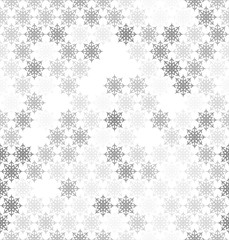 Gray snowflake pattern. Seamless vector
