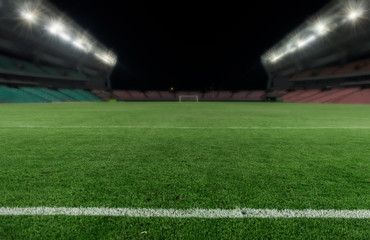    A neat football stadium built under night lights