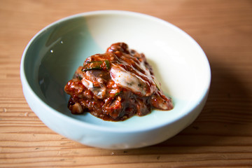 Gulhoemuchim, Spicy Raw Oysters Salad, Korean Food