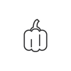 Bell pepper vegetable outline icon. linear style sign for mobile concept and web design. Sweet pepper simple line vector icon. Symbol, logo illustration. Pixel perfect vector graphics
