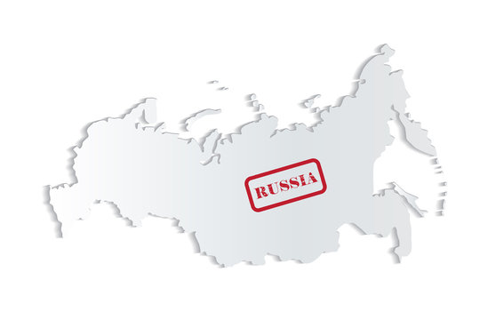 Russia map and seal vector image logo