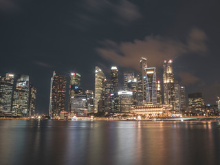 Plakat Singapore Skyline - Warm Night