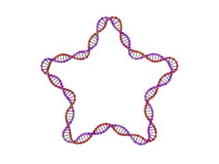 DNA strand in form of star. Isolated on white background. 3D rendering illustration.