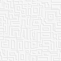 Abstract white labyrinth background. Seamless pattern.