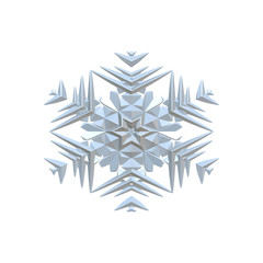 3d snowflake illustration isolated on the white background