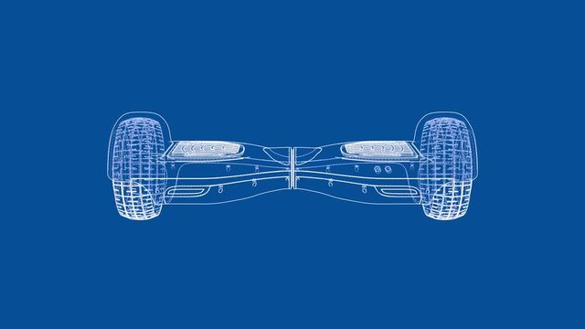 Sketch of hoverboard electric self-balancing scooter