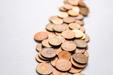 Euro coins of different denomination released by Latvia