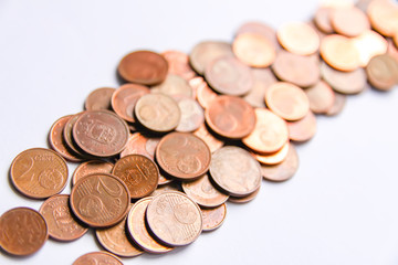 Euro coins of different denomination released by Latvia