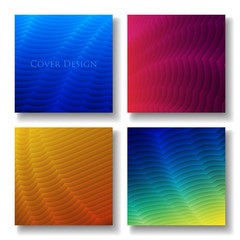 Set of Square Cover Templates. Abstract Three Dimensional Texture with Gradient Effect. Applicable for Web Background, Banners, Posters and Fliers. EPS 10 Vector.