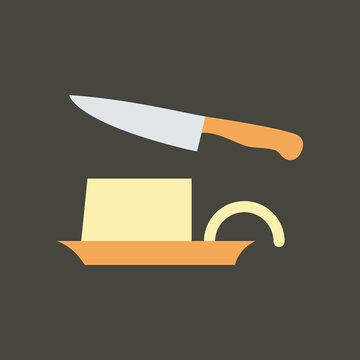 recommend clip art: Silhouette icon knife and butter