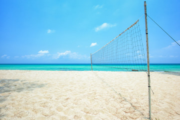 Volleyball net on the beach