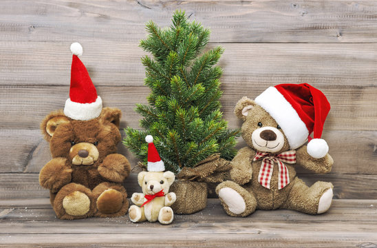 Christmas decoration vintage toys teddy bear