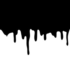 Melting chocolate dripping on white background. Vector illustration.