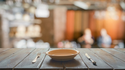 old wooden table in the club