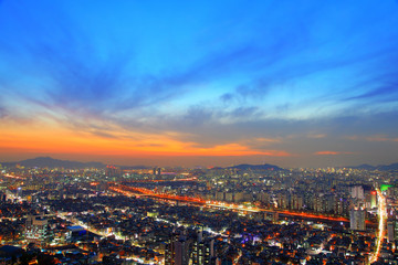Fototapeta na wymiar a night view of Seoul