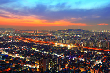 Obraz premium a night view of Seoul