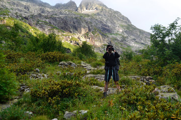 hiker in the mountains