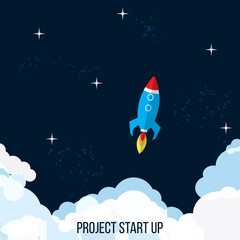 Project start up concept rocket launch