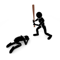 Violence / Crime / Attack / People / 3D illustration