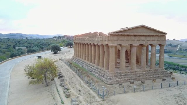 Ancient Greek temple of Concordia (V-VI century BC), Valley of the Temples, Agrigento, Sicily. The area was included in the UNESCO Heritage Site list in 1997.