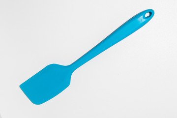 blue spatula isolated on white background