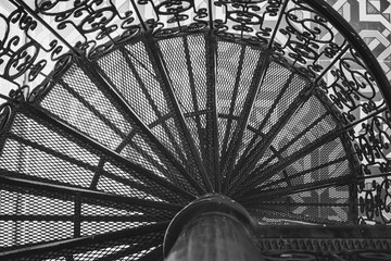 Spiral stairs Steel staircase ornate decoration old Architecture details