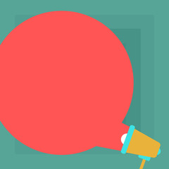 Design business Empty template isolated Minimalist graphic layout template for advertising . Blank Round Color Speech Bubble Coming Out of Megaphone for Announcement