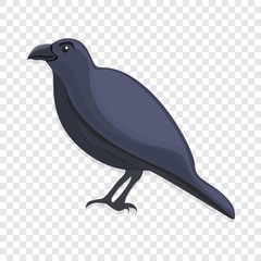Black crow icon. Cartoon of black crow vector icon for web design  